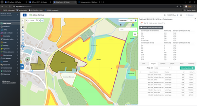 Detail půdního bloku s ochrannými pásy - náhled ve webové aplikaci AG Tracker